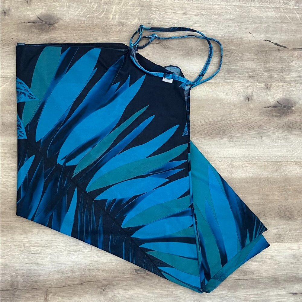 SARESS Floral Beach Pool Coverup Dress Wrap Dress Small *Flaw*